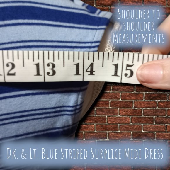 Dark & Light Blue Striped Merona Surplice Midi Dress - Picture 7 of 9